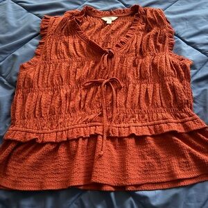 Time and Tru Rust Sleeveless Blouse